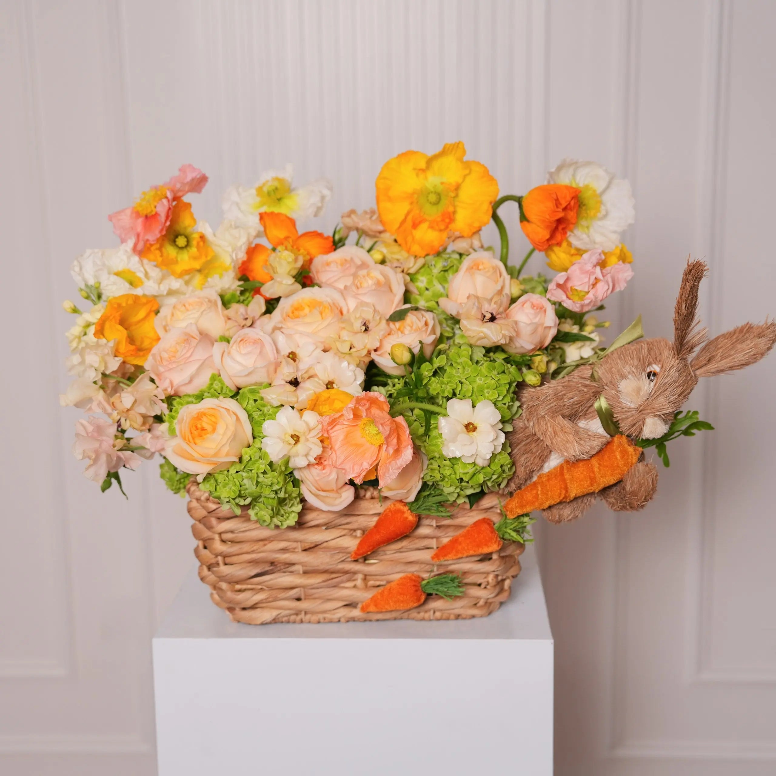 Easter Garden — spring roses & tulips basket, hand-tied by Ecoroses | flower delivery Los Angeles