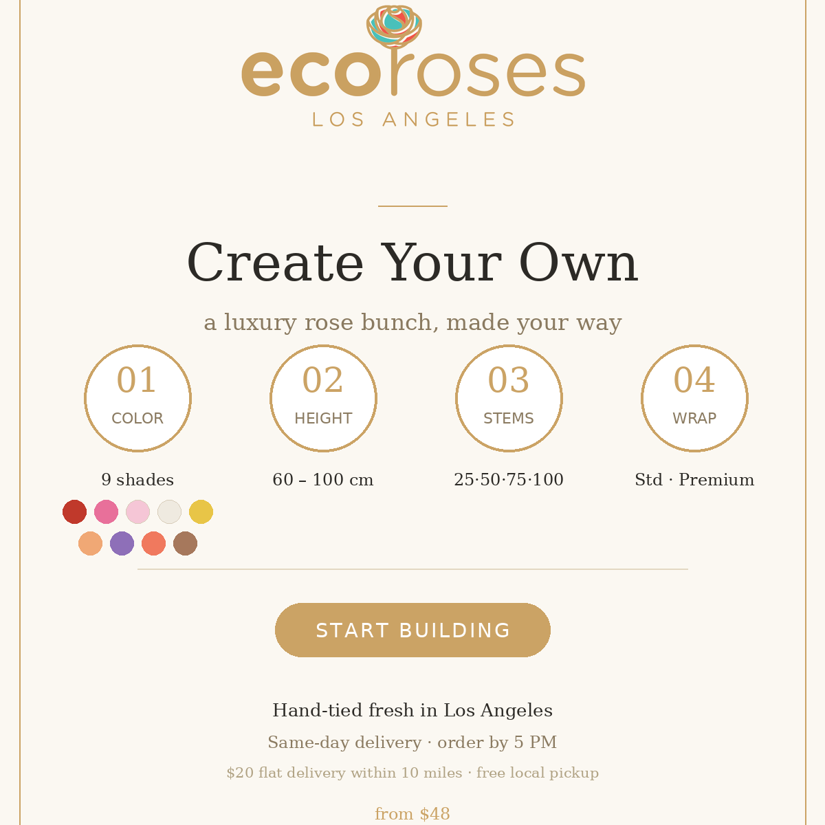 Create your own luxury rose bunch Los Angeles — Ecoroses