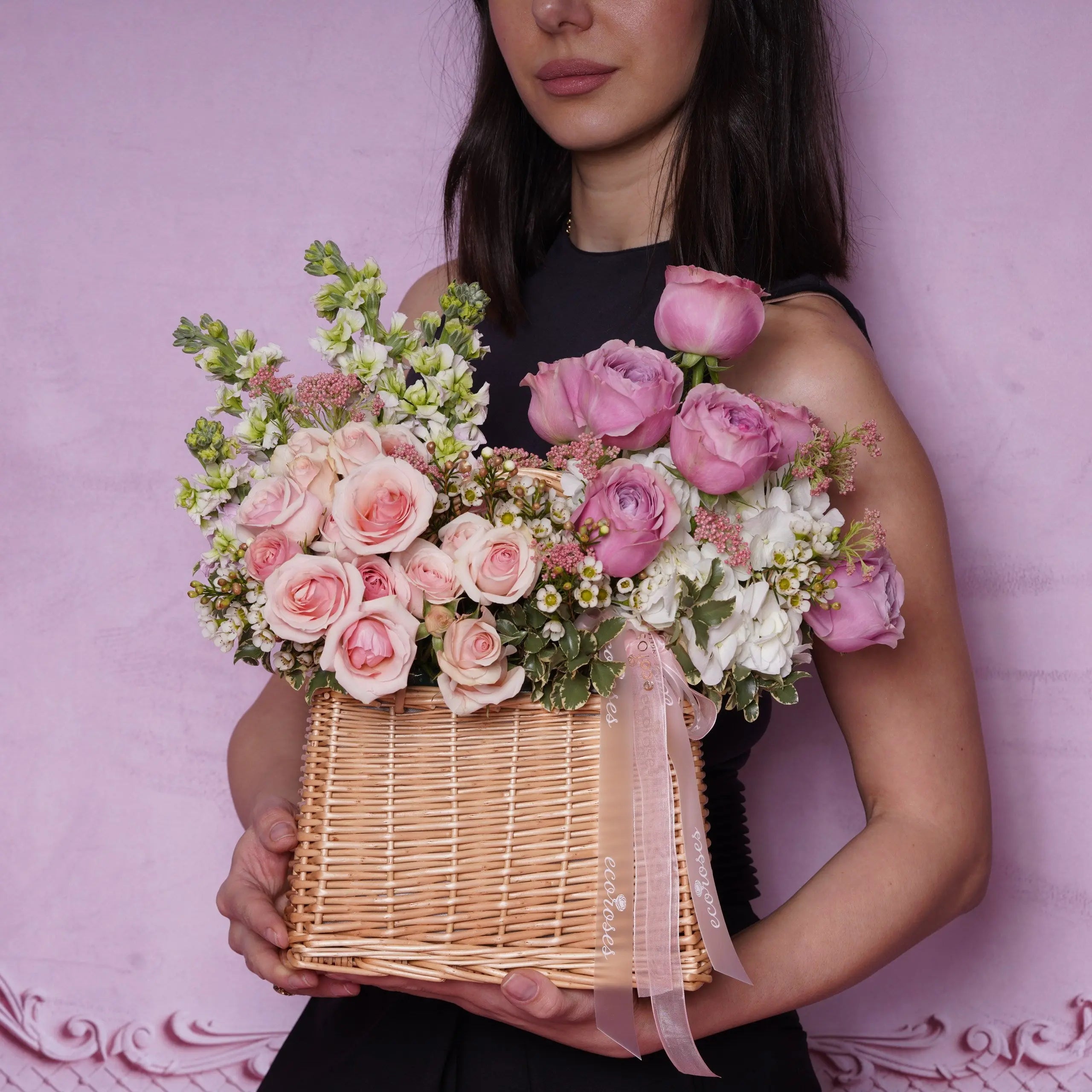 Milana — garden roses & grand hydrangea arrangement, hand-tied by Ecoroses | flower delivery Los Angeles