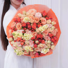 Solene — coral & apricot roses bouquet, hand-tied by Ecoroses | flower delivery Los Angeles