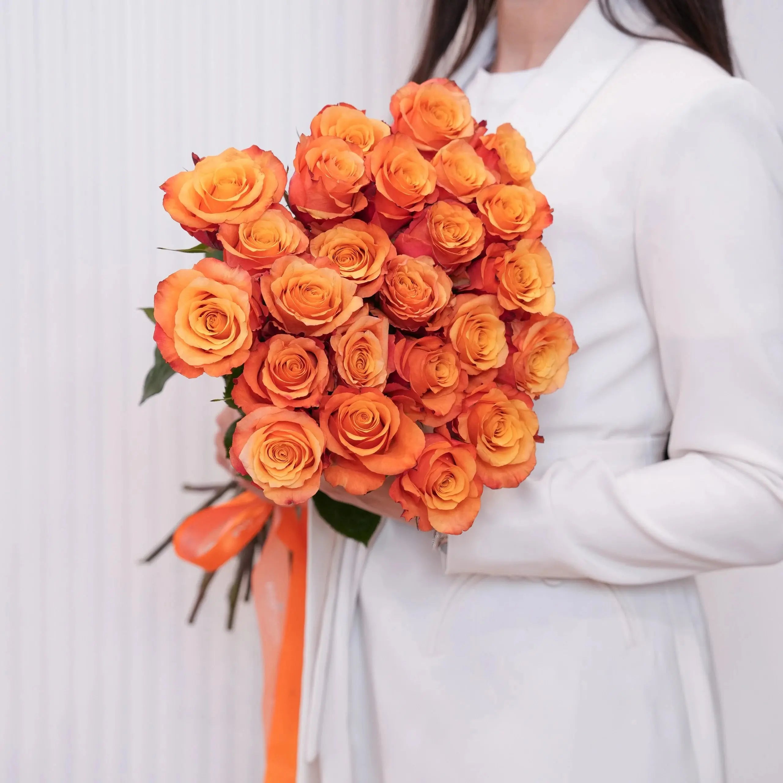 Siena — 25 radiant orange roses bouquet, hand-tied by Ecoroses | flower delivery Los Angeles