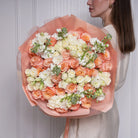Marcelline — peach & ivory roses bouquet, hand-tied by Ecoroses | flower delivery Los Angeles