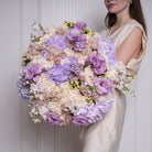 Madeleine — lilac lisianthus & cream roses bouquet, hand-tied by Ecoroses | flower delivery Los Angeles
