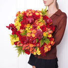Vesper — bold red & orange roses bouquet, hand-tied by Ecoroses | flower delivery Los Angeles
