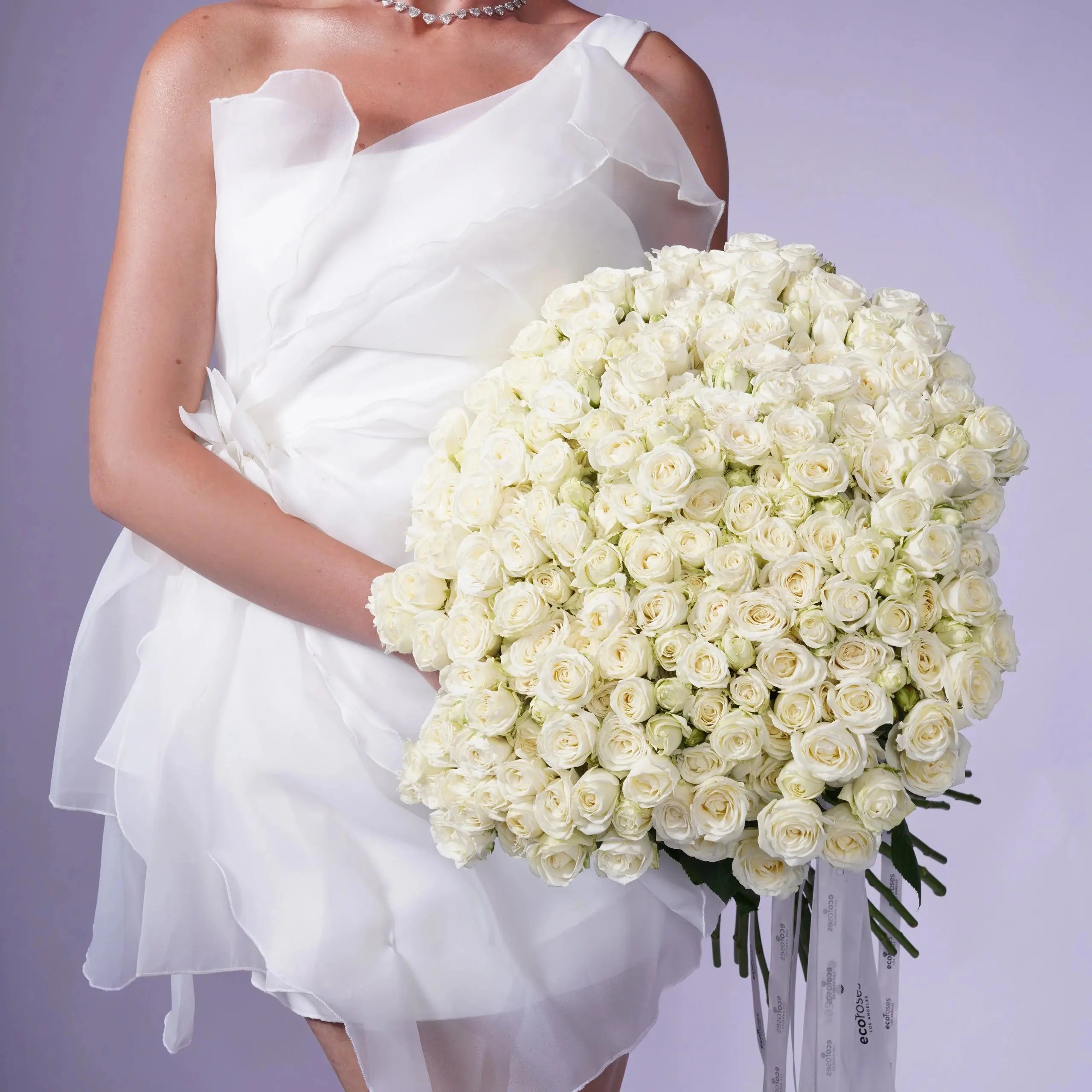 Noelle — white baby roses bouquet, hand-tied by Ecoroses | flower delivery Los Angeles