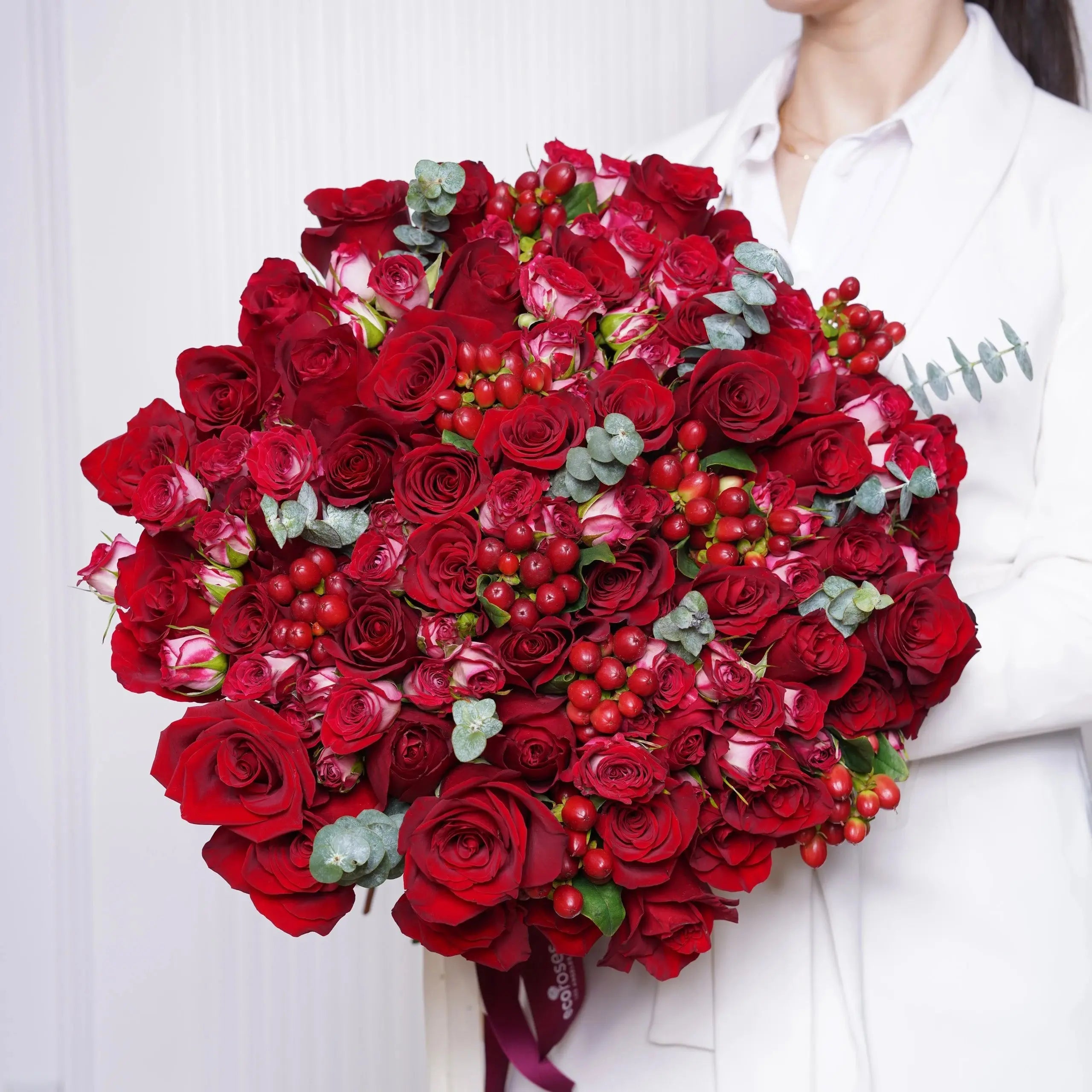 Valentina — 50 red roses bouquet, hand-tied by Ecoroses | flower delivery Los Angeles