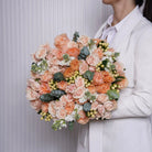 Celeste — peach garden roses bouquet, hand-tied by Ecoroses | flower delivery Los Angeles